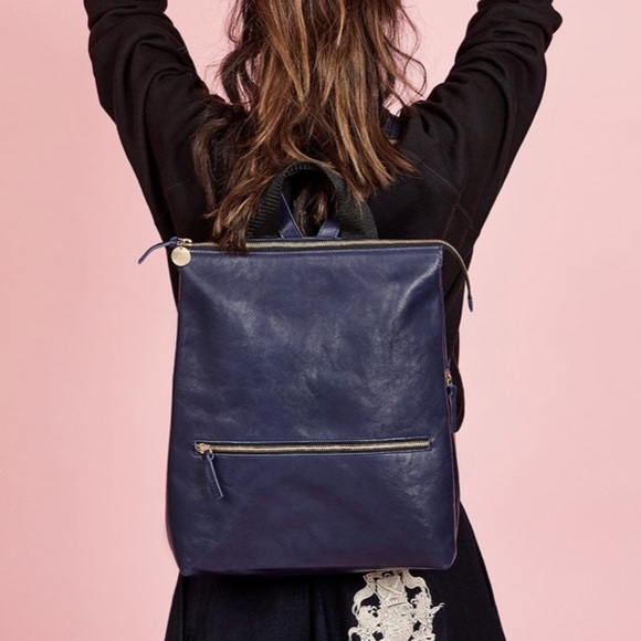 Clare V Navy Remi Backpack - Rustic Navy - Picture 4 of 12